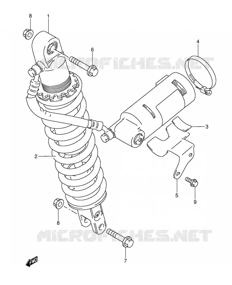 REAR SHOCK ABSORBER Suzuki MOTO 350 DR 1993  DR350P(E3)