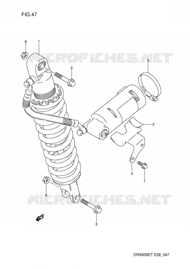 REAR SHOCK ABSORBER Suzuki MOTO 350 DR 1993  DR350SP(E28)