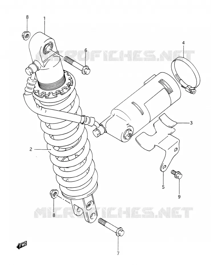 REAR SHOCK ABSORBER Suzuki MOTO 350 DR 1994  DR350R(E28)