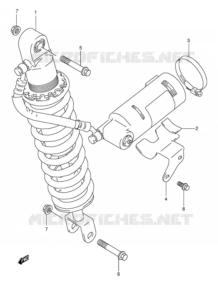 REAR SHOCK ABSORBER Suzuki MOTO 350 DR 1994  DR350SER(E2)