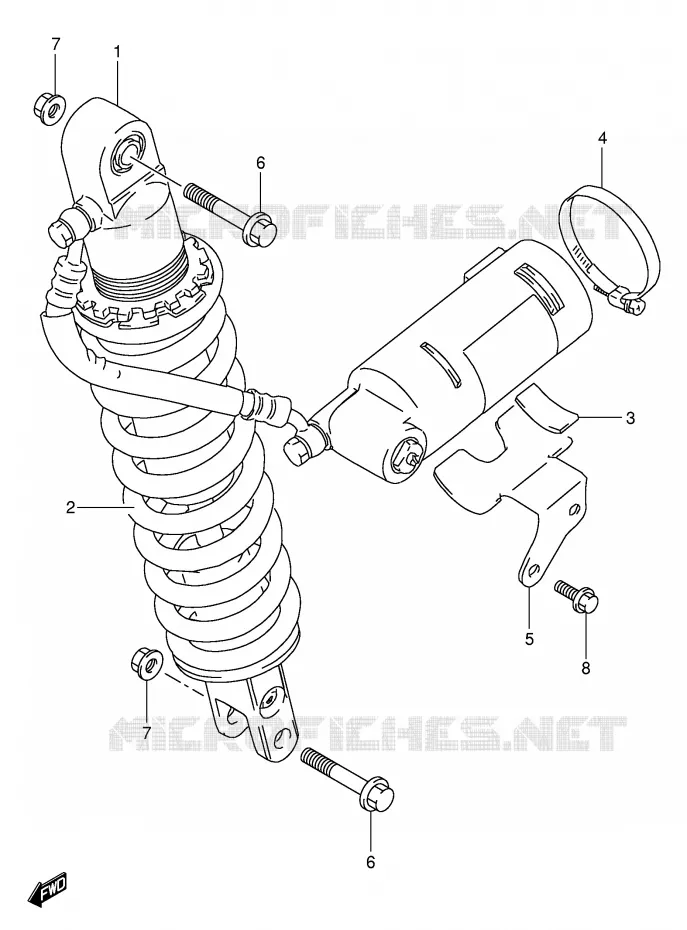 REAR SHOCK ABSORBER Suzuki MOTO 350 DR 1996  DR350T(E1)