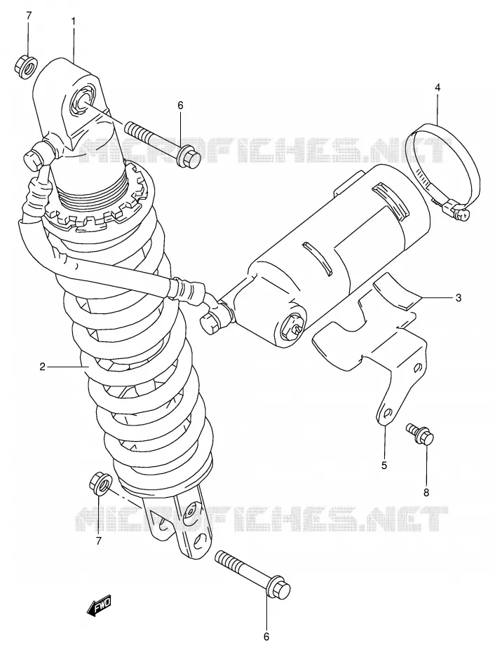 REAR SHOCK ABSORBER Suzuki MOTO 350 DR 1999  DR350X(E1)