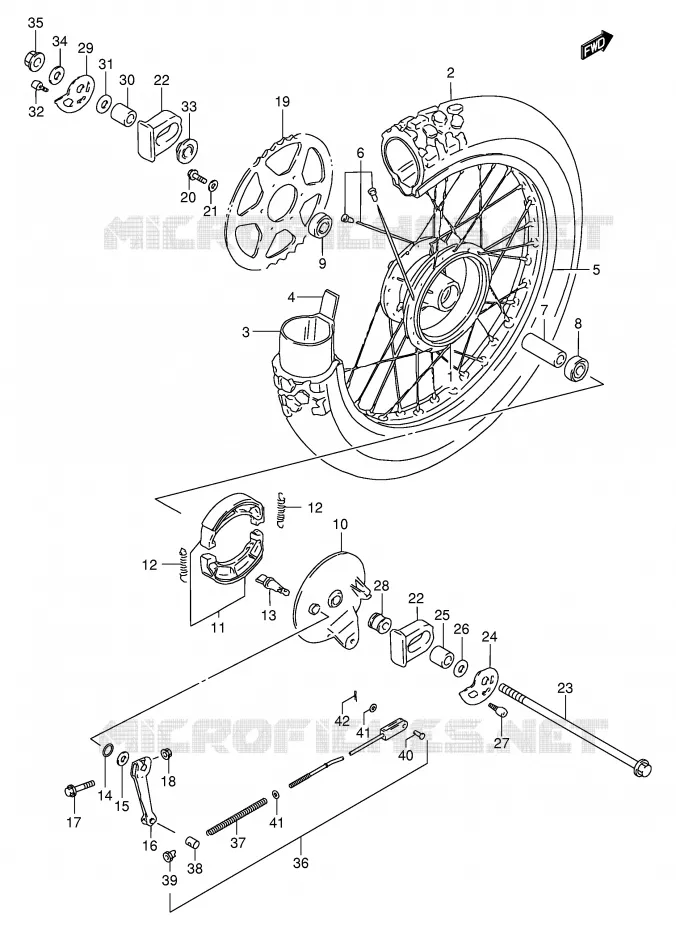 REAR WHEEL (MODEL K1) Suzuki MOTO 200 DR 2002  DR200SEK2(E24)