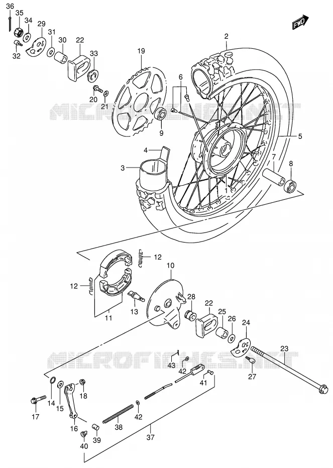 REAR WHEEL (MODEL K2 P9) Suzuki MOTO 200 DR 2004  DR200SEK4(E24)