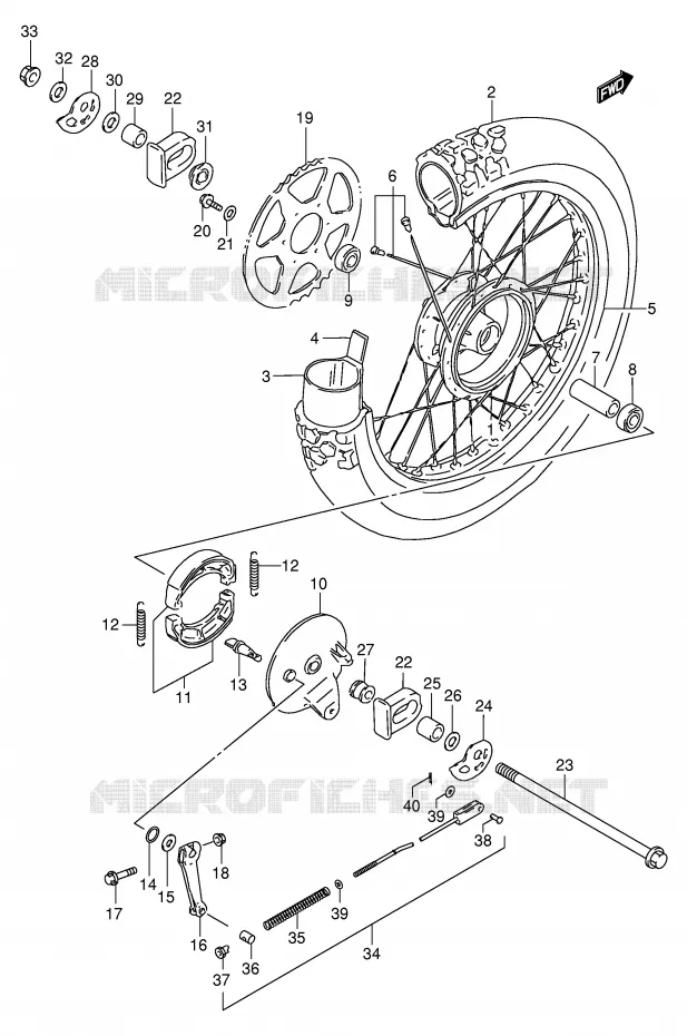REAR WHEEL Suzuki MOTO 125 DR 2002  DR125SEK2(E2)