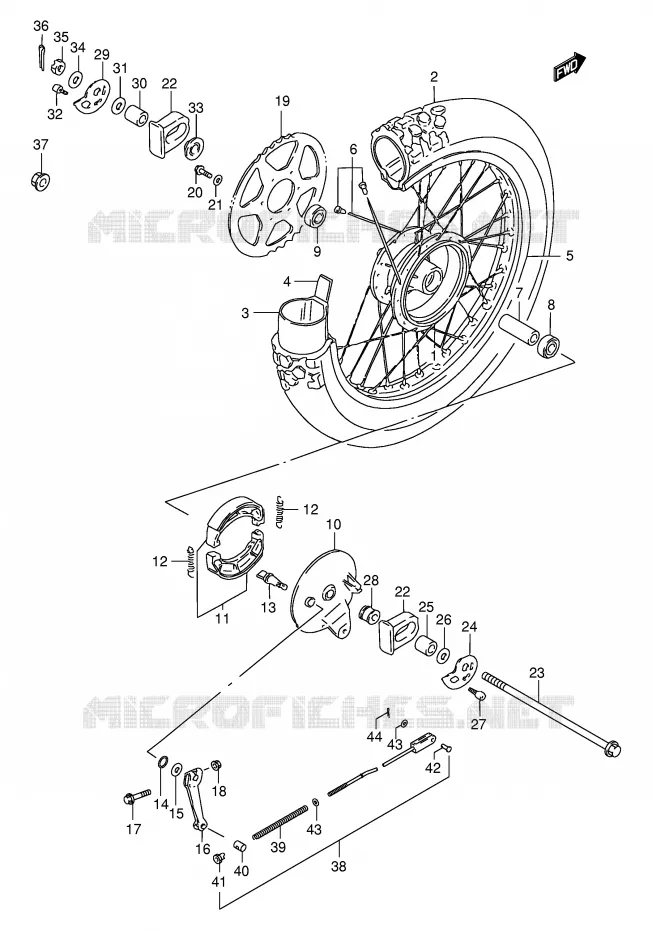 REAR WHEEL Suzuki MOTO 200 DR 1998  DR200SEW(E24)