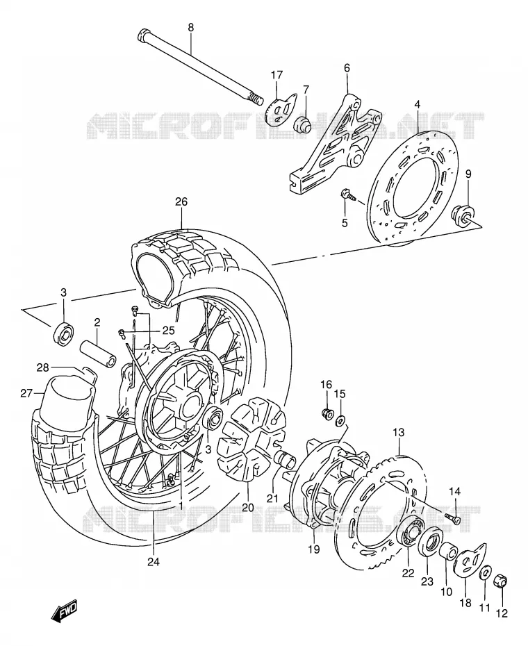 REAR WHEEL Suzuki MOTO 650 DR 1994  DR650RER(E2)