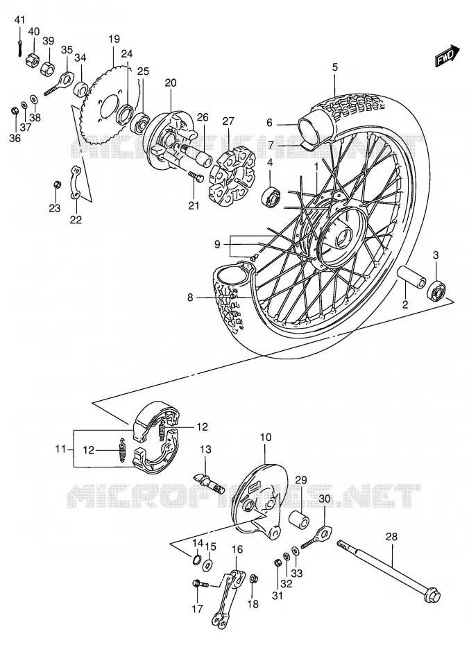 REAR WHEEL Suzuki SCOOTER 100 FB 1994  FB100R(E71)