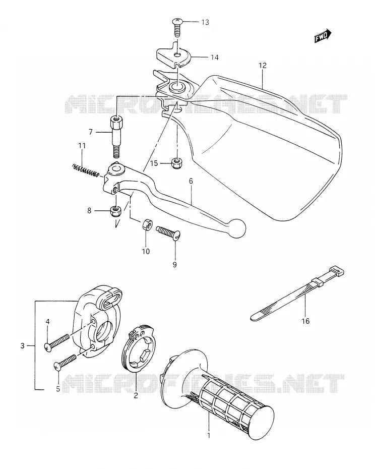 RIGHT KNUCKLE COVER Suzuki MOTO 350 DR 1992  DR350N(E28)