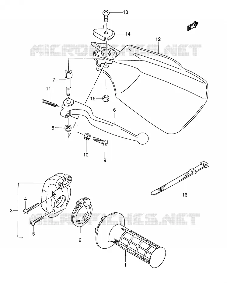 RIGHT KNUCKLE COVER Suzuki MOTO 350 DR 1994  DR350R(E3)