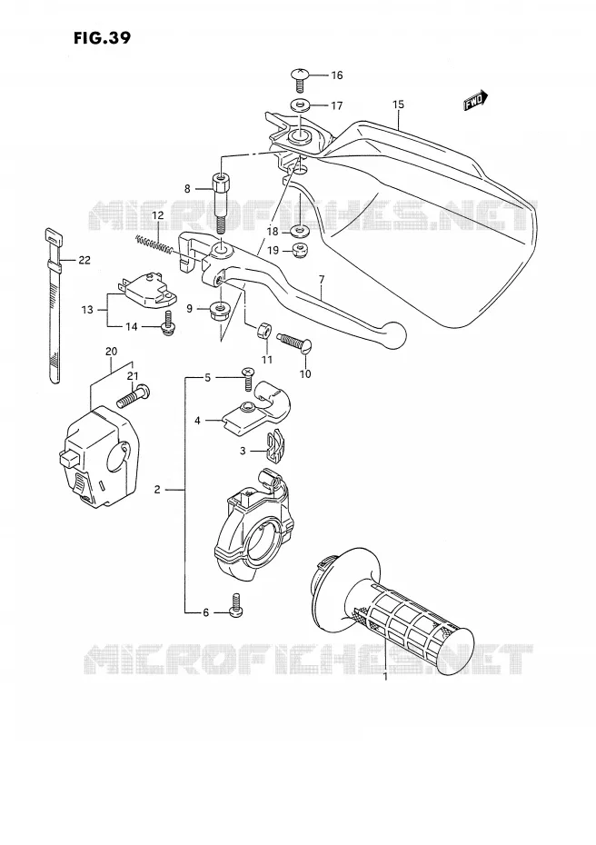 RIGHT SWITCH - HANDGRIP (DR350SL/SM,DR350SN/SP/SR E24) Suzuki MOTO 350 DR 1993  DR350SP(E2)
