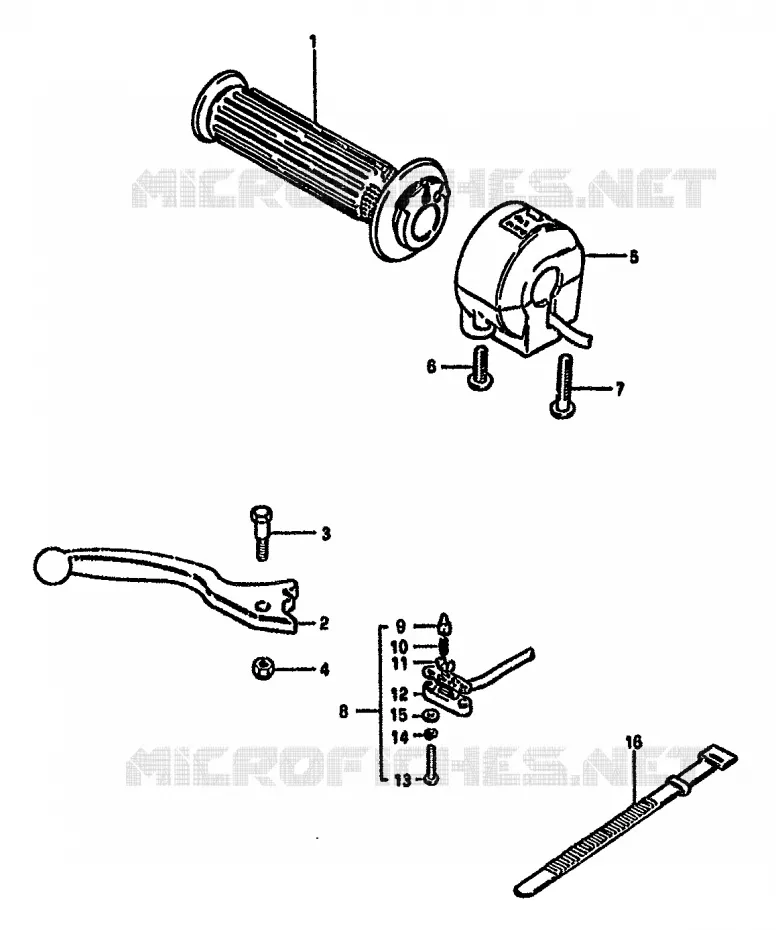 RIGHT SWITCH - HANDGRIP (E4,E17,E22) Suzuki MOTO 550 GS 1981  GS550MX(X/Z)