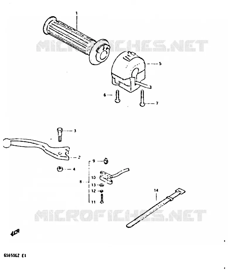 RIGHT SWITCH - HANDGRIP (MODEL Z) Suzuki MOTO 650 GS 1982  GS650GZ(X/Z)
