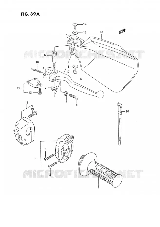 RIGHT SWITCH - HANDGRIP (SEE NOTE) Suzuki MOTO 350 DR 1994  DR350SR/SHR(E2)