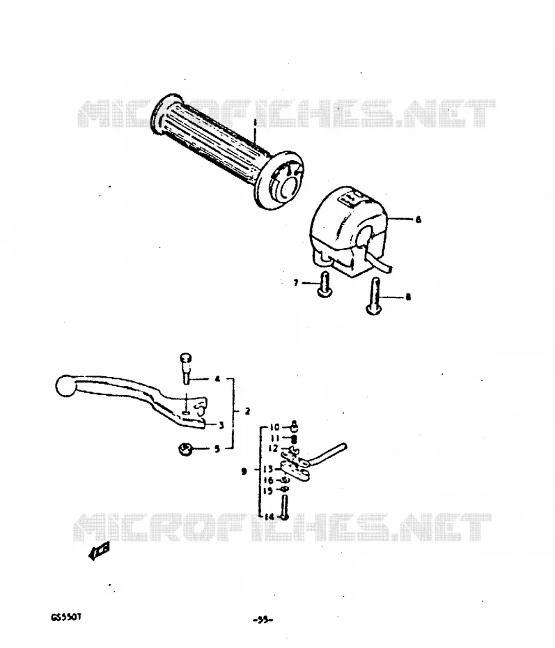 RIGHT SWITCH - HANDGRIP Suzuki MOTO 550 GS 1980  GS550DT(T)