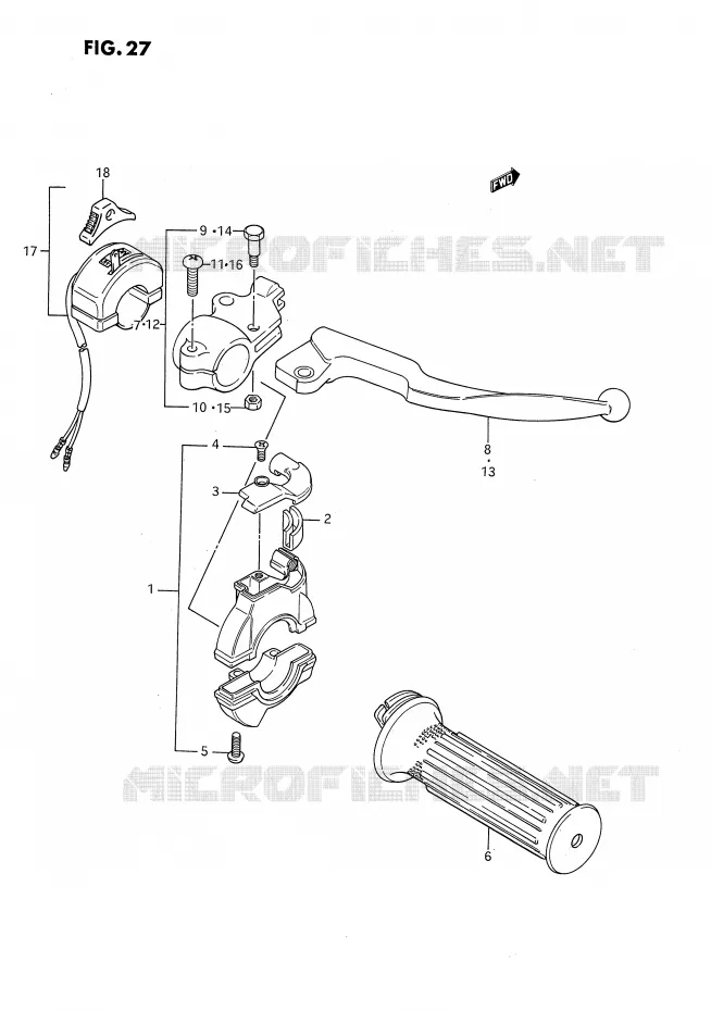 RIGHT SWITCH - HANDGRIP Suzuki MOTO 80 DS 1994  DS80R(E3)