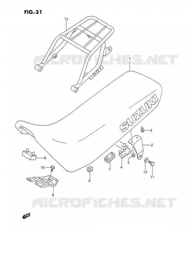 SEAT (MODEL L/M/N/P) Suzuki MOTO 350 DR 1993  DR350SUP(E2)