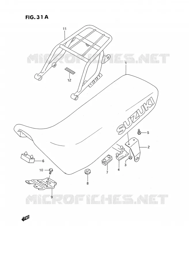 SEAT (MODEL R) Suzuki MOTO 350 DR 1992  DR350SN(E2)