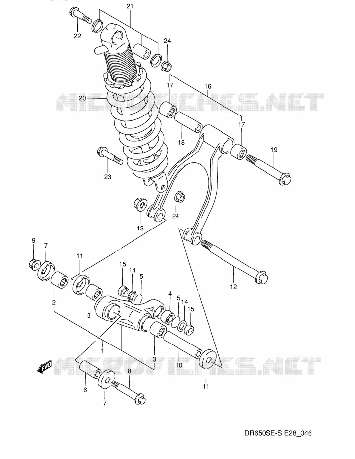 SHOCK ABSORBER LINKAGE (MODEL N/P) Suzuki MOTO 650 DR 1994  DR650SER(E28)