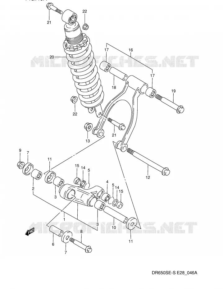 SHOCK ABSORBER LINKAGE (MODEL R/S) Suzuki MOTO 650 DR 1994  DR650SER(E28)