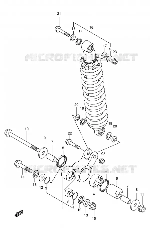 SHOCK ABSORBER LINKAGE Suzuki MOTO 125 DR 1997  DR125SEV(E4)