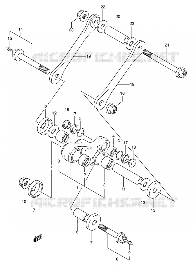 SHOCK ABSORBER LINKAGE Suzuki MOTO 350 DR 1990  DR350L(E1)