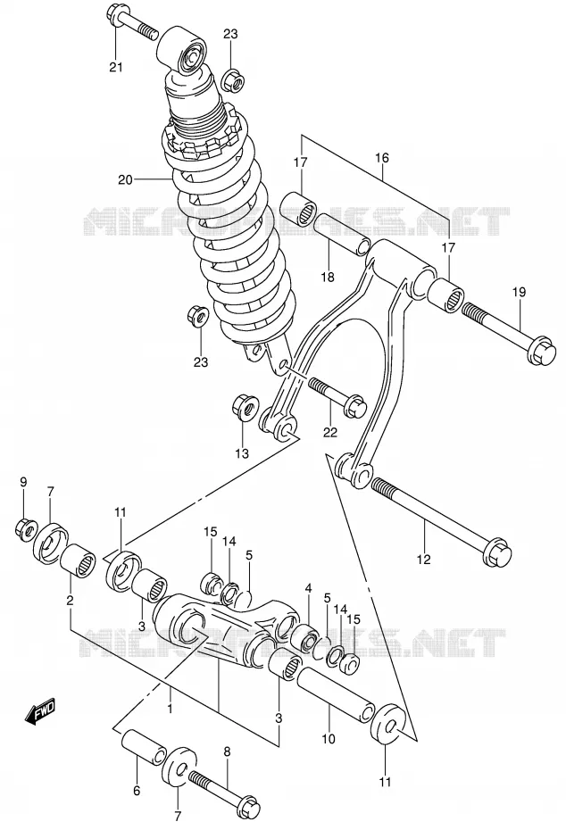 SHOCK ABSORBER LINKAGE Suzuki MOTO 650 DR 1996  DR650RSEUT(E4)
