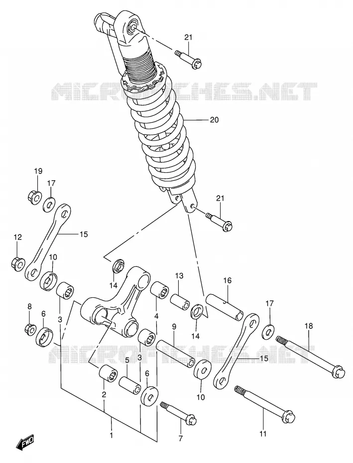 SHOCK ABSORBER LINKAGE Suzuki MOTO 650 DR 2001  DR650SEK1(E3/E28)