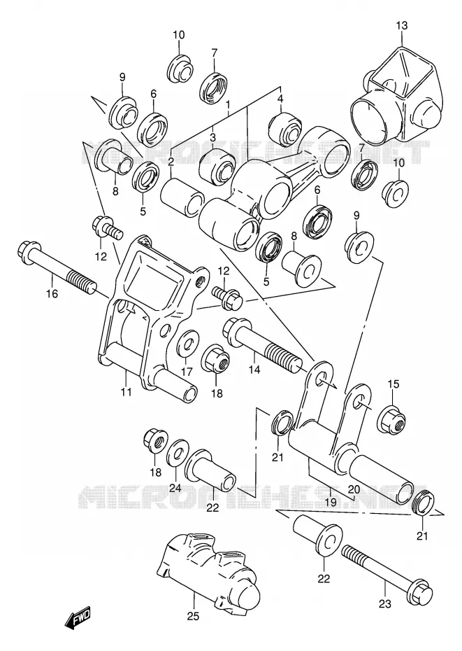 SHOCK ABSORBER LINKAGE Suzuki MOTO 80 DS 1999  DS80X(E24)