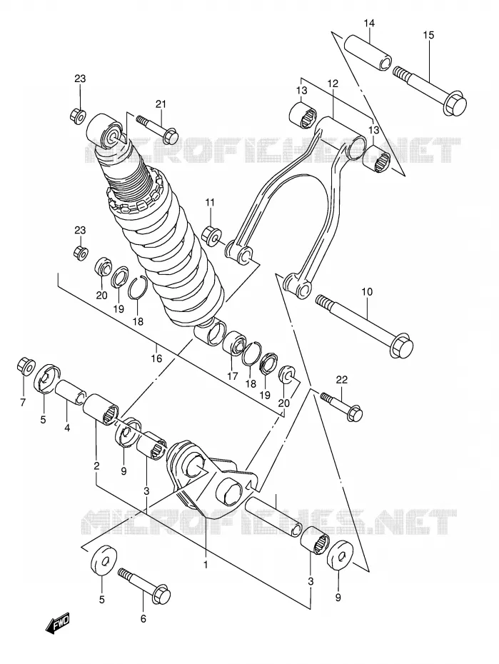 SHOCK ABSORBER LINKAGE Suzuki MOTO 800 DR 1995  DR800SUS(E4)