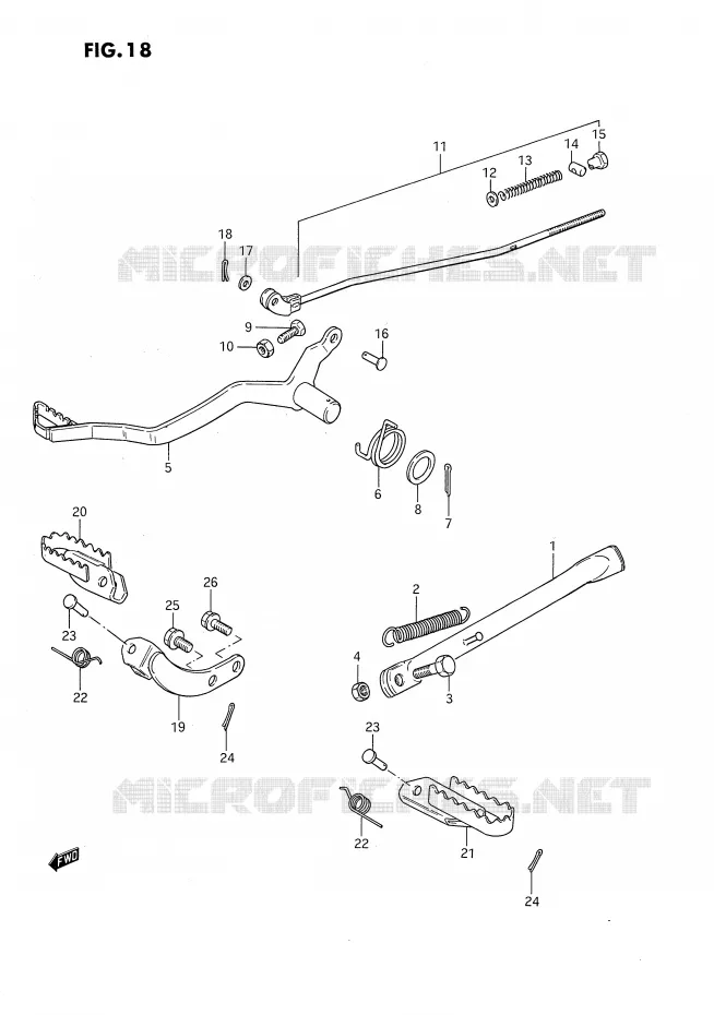 SIDE STAND - BRAKE PEDAL Suzuki MOTO 80 DS 1986  DS80G(E3)