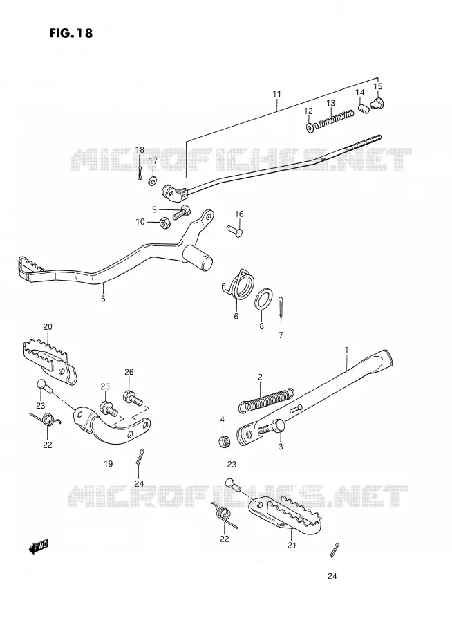 SIDE STAND - BRAKE PEDAL Suzuki MOTO 80 DS 1987  DS80H(E24)