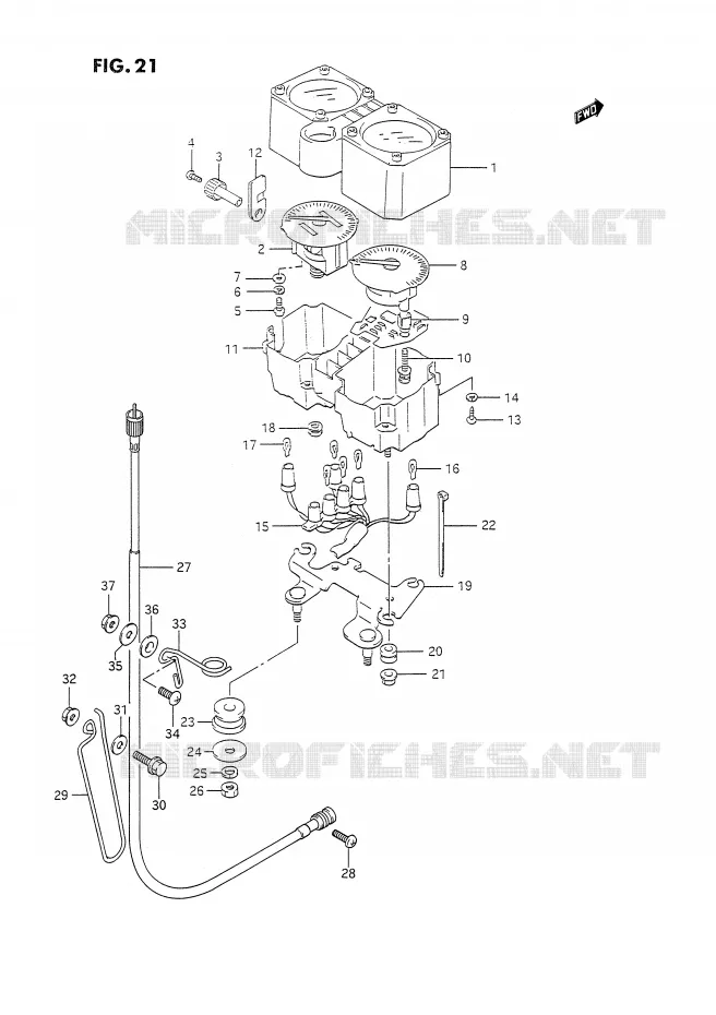 SPEEDOMETER (DR350SL/SM/SN/SP/SR) Suzuki MOTO 350 DR 1994  DR350SR/SHR(E2)