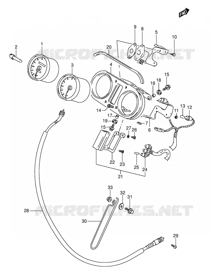SPEEDOMETER (MODEL M/N/P/R) Suzuki MOTO 800 DR 1993  DR800SP(E4)