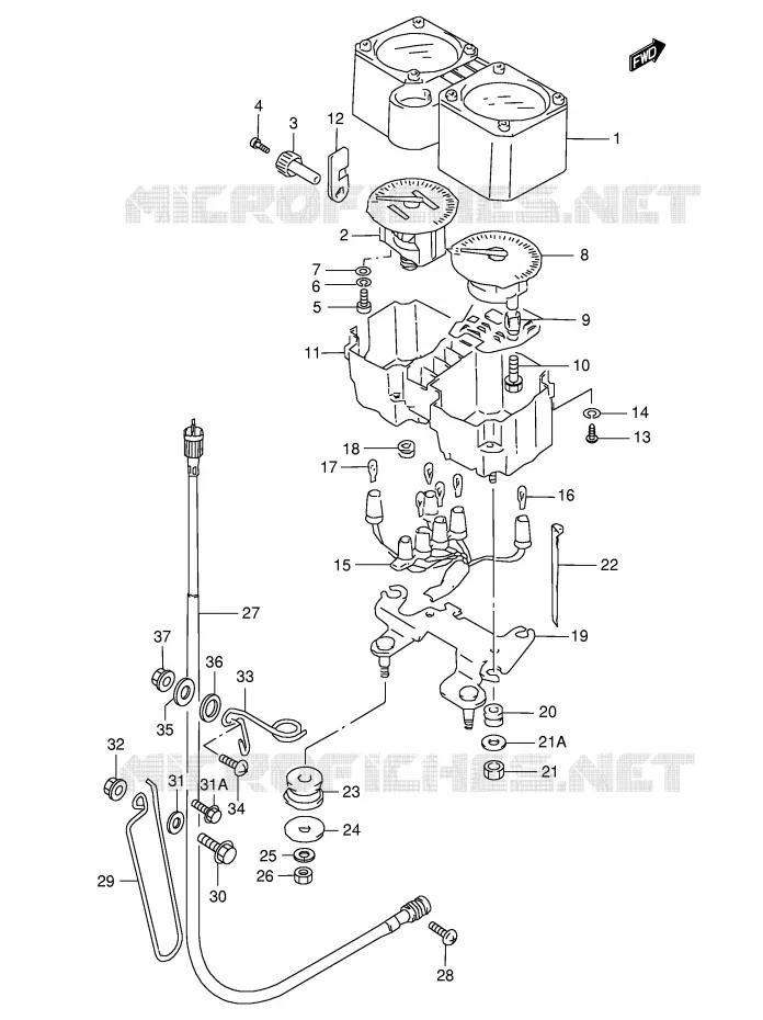 SPEEDOMETER Suzuki MOTO 350 DR 1997  DR350SEV(E2)