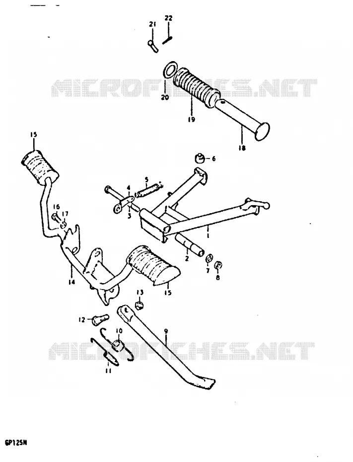 STAND - FOOTREST (E18) Suzuki MOTO 125 GP 1978  GP125UC(C/N)