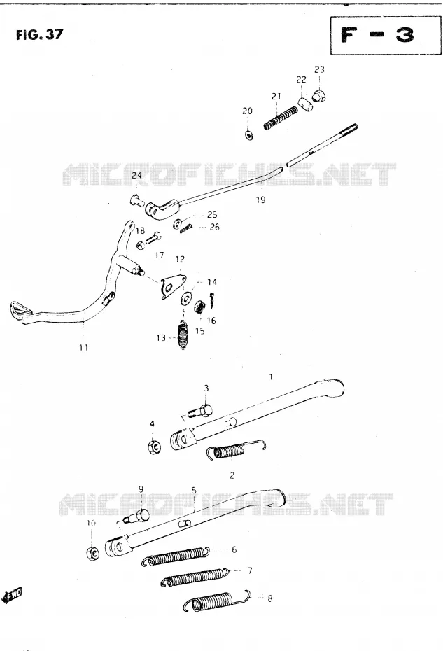 STAND - REAR BRAKE Suzuki MOTO 250 DR 1982  DR250SZ(E1)