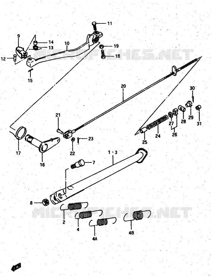STAND - REAR BRAKE Suzuki MOTO 500 DR 1986  DR500RG(G/H/J)