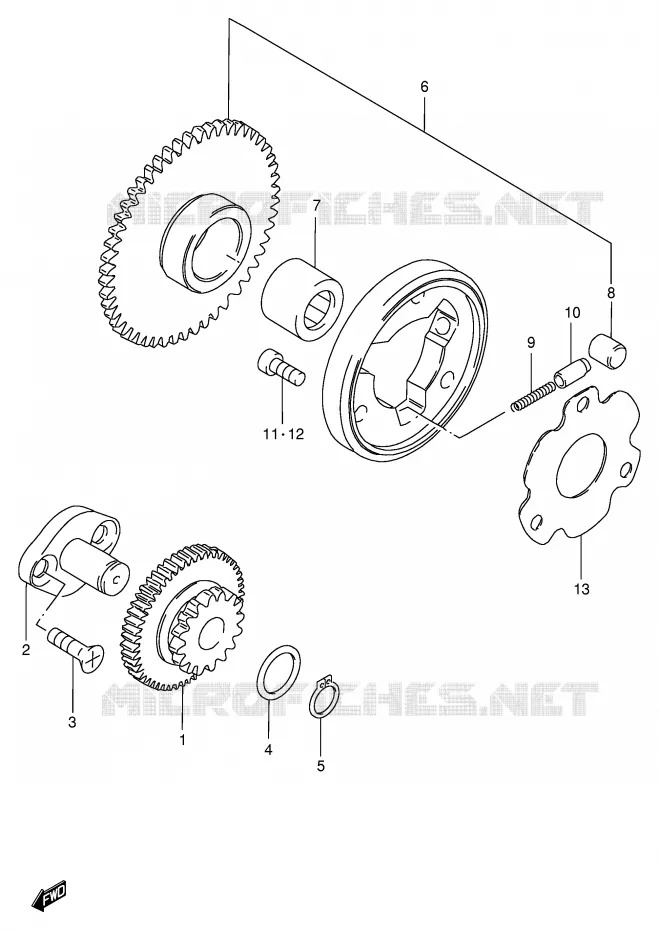 STARTER MOTOR CLUTCH (FB100DG/DR/DS/DV) Suzuki SCOOTER 100 FB 1994  FB100R(E71)