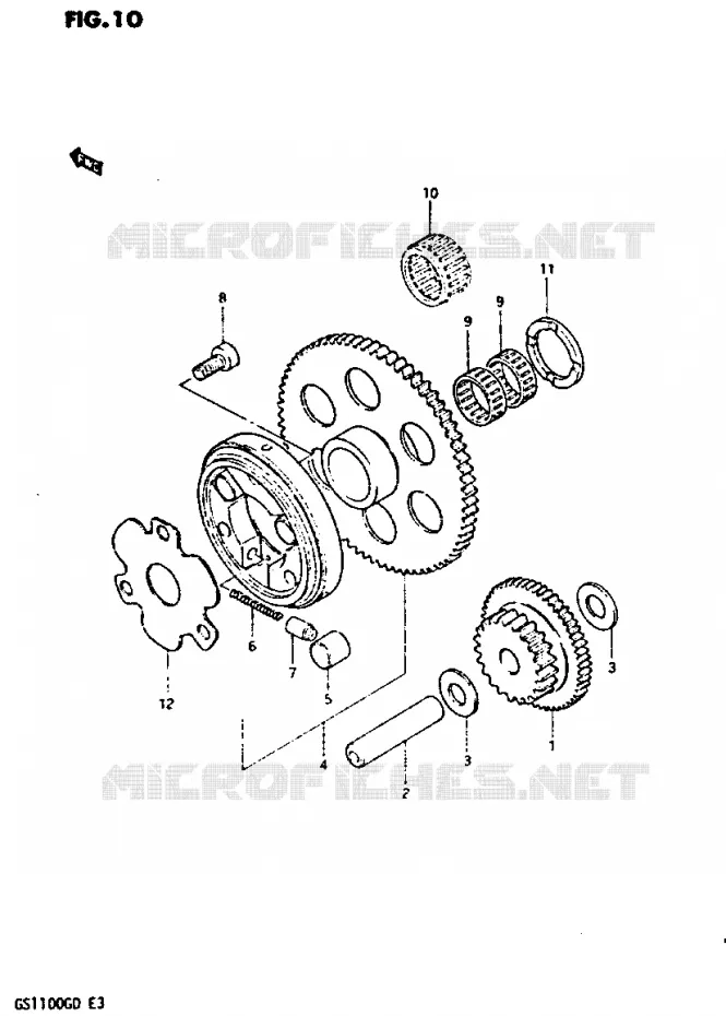 STARTER MOTOR CLUTCH Suzuki MOTO 1100 GS-G 1982  GS1100GZ(Z/D)