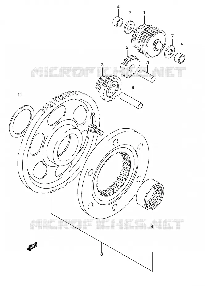 STARTER MOTOR CLUTCH Suzuki MOTO 800 DR 1993  DR800SP(E4)
