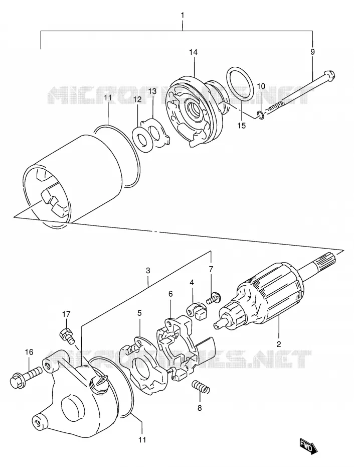 STARTER MOTOR Suzuki MOTO 200 DR 1996  DR200SET(E24)