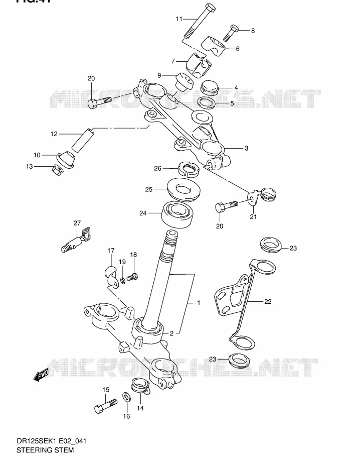 STEERING COLUMN Suzuki MOTO 125 DR 2001  DR125SEK1(E2)