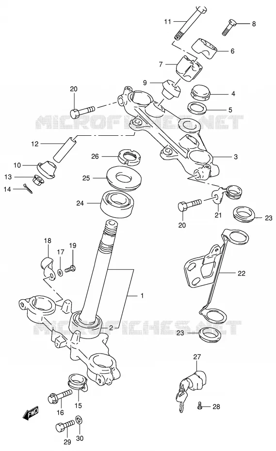 STEERING COLUMN Suzuki MOTO 200 DR 1999  DR200SEX(E24)