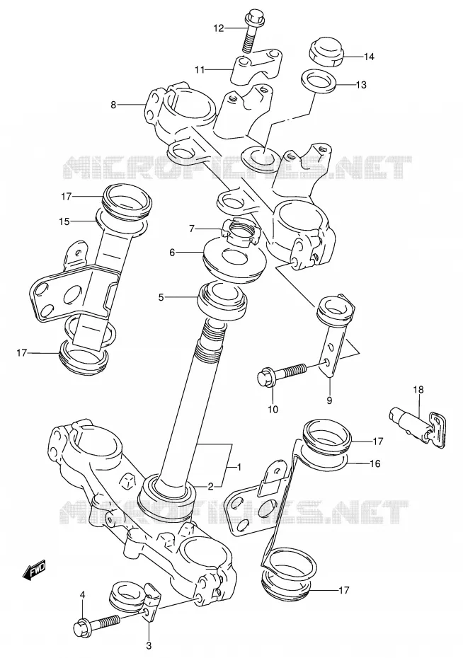 STEERING COLUMN Suzuki MOTO 250 DR 1992  DR250SN(E24)