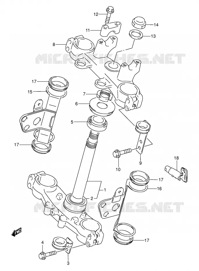 STEERING COLUMN Suzuki MOTO 250 DR 1995  DR250SES(E24)