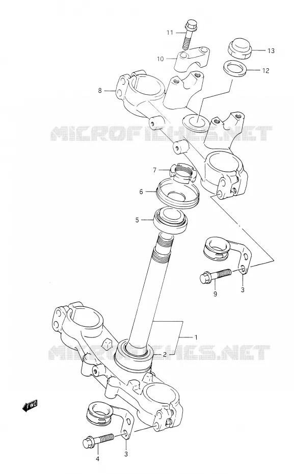 STEERING COLUMN Suzuki MOTO 350 DR 1993  DR350P(E28)