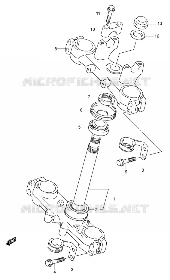 STEERING COLUMN Suzuki MOTO 350 DR 1995  DR350S(E1)