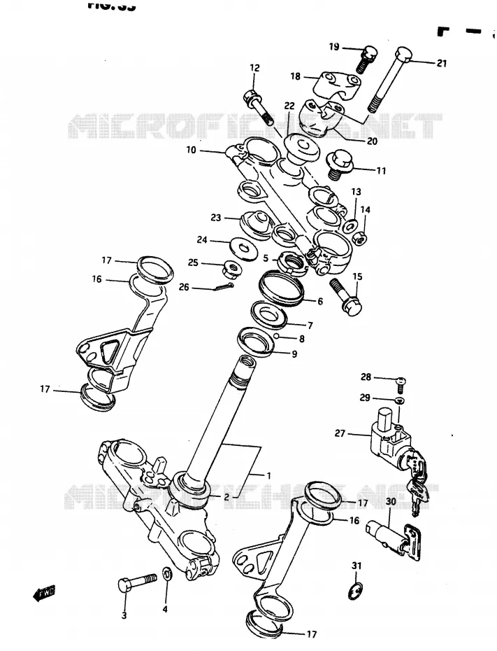 STEERING COLUMN Suzuki MOTO 650 DR 1990  DR650RUL(L)