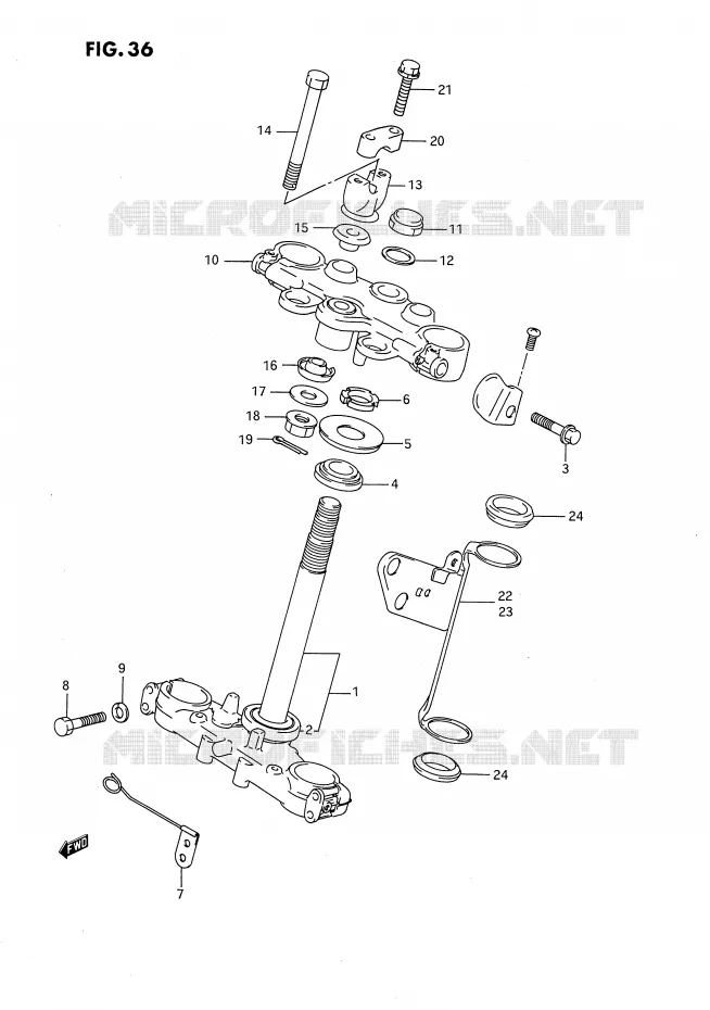 STEERING COLUMN Suzuki MOTO 650 DR 1993  DR650RUP(E4)